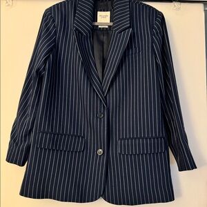 Blue & White Oversized Abercrombie & Fitch Blazer
